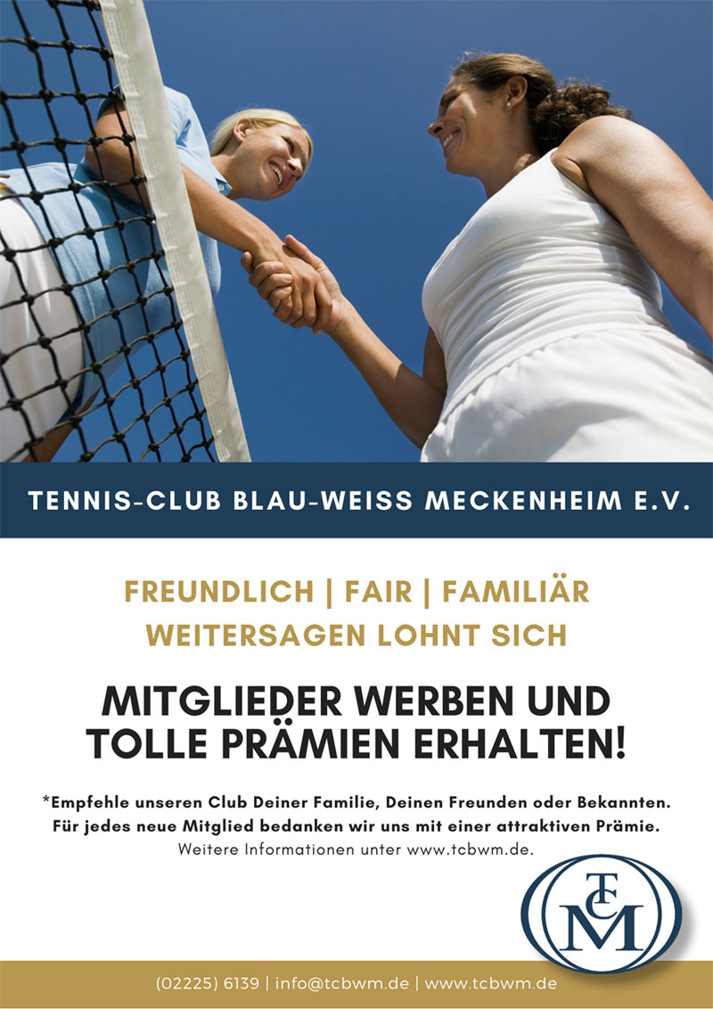 Tennis-Club Blau-Weiß Meckenheim Mitglieder werben